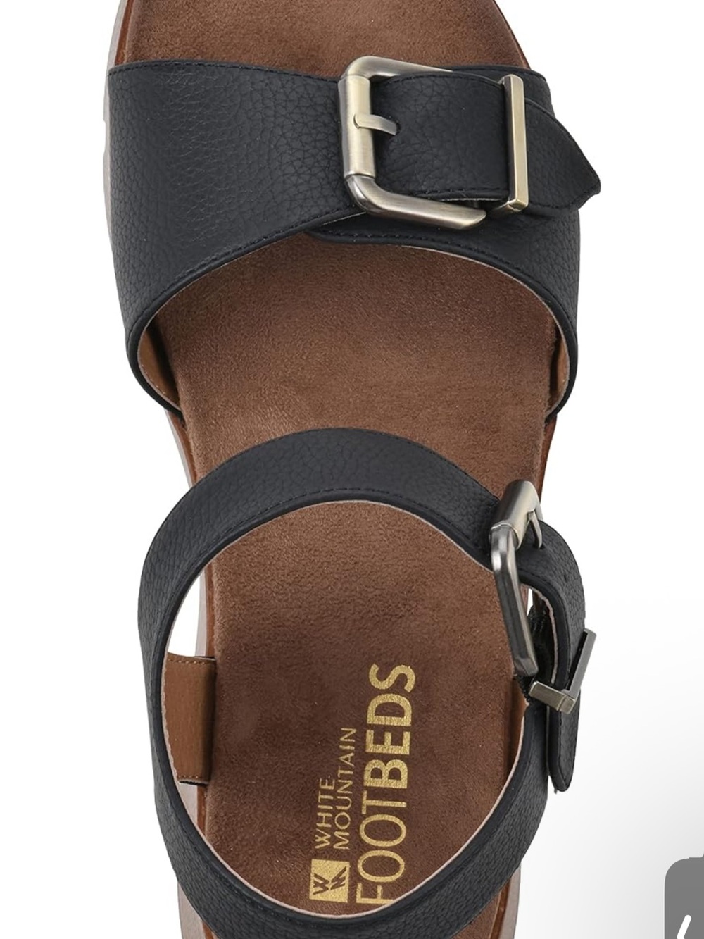White Mountain Women's Black Buckle Platform Sandal - Picture 7 of 10